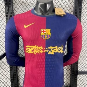 Maillot Homme Barcelona 2024/25 Travis Scott Edition Domicile Manches Longues Version Joueur