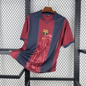 Maillot Homme Barcelona Hot Sale 2000/01 Domicile Retro Skeleton