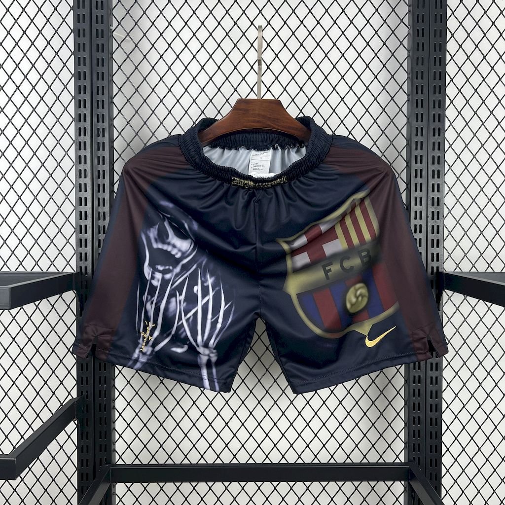 Maillot Homme Barcelona Hot Sale 2000/01 Domicile Retro Skeleton Short