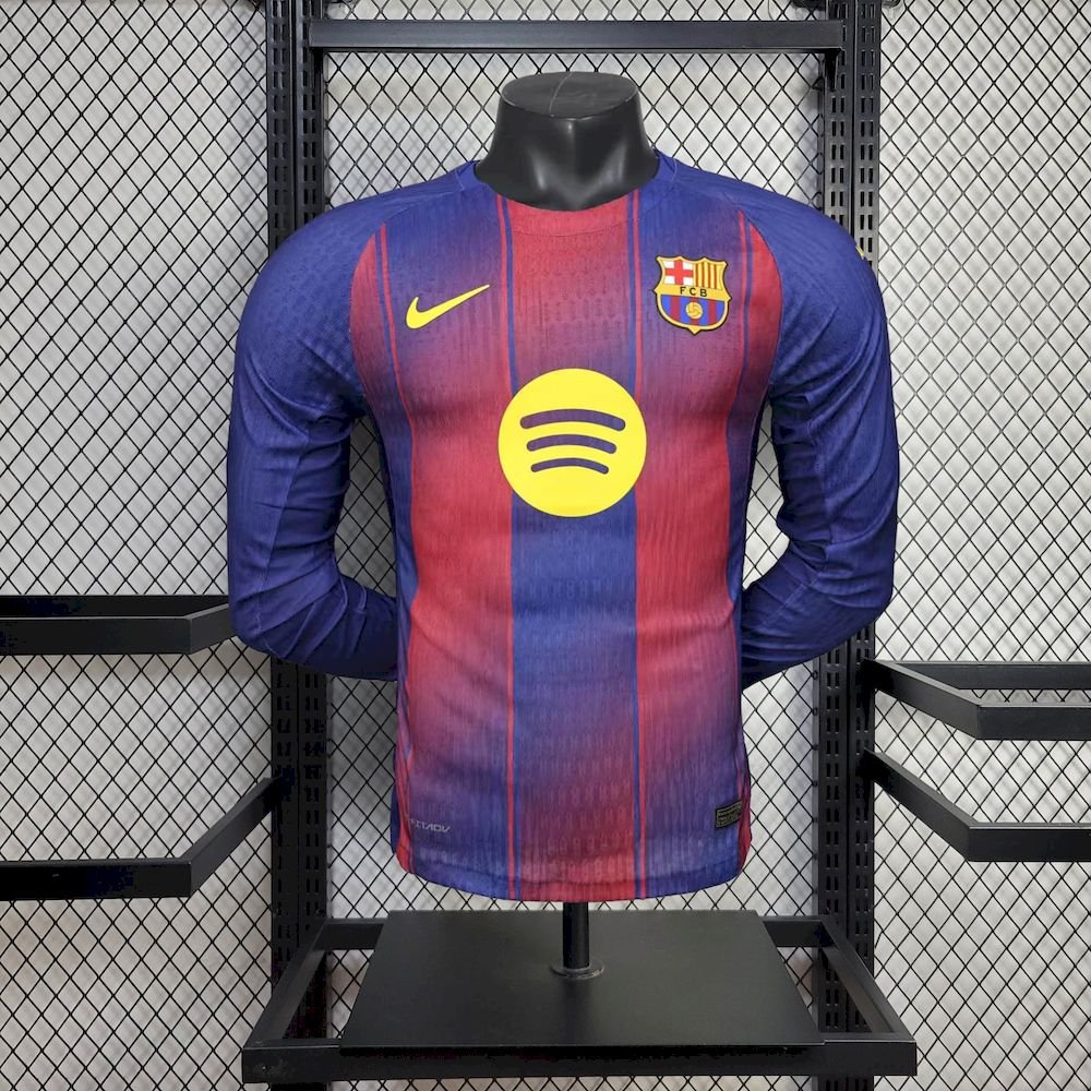 Maillot Homme Barcelona 2025/26 Domicile Manches Longues Version Joueur