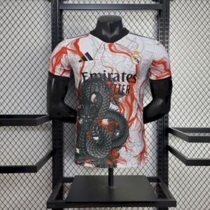 Maillot Homme Real Madrid 2025/26 White Black Dragon Version Joueur