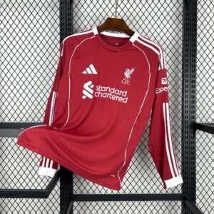 Maillot Homme Liverpool 2025/26 Domicile Manches Longues