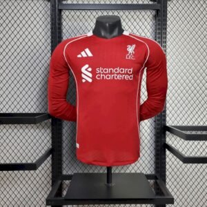 Maillot Homme Liverpool 2025/26 Domicile Manches Longues Version Joueur