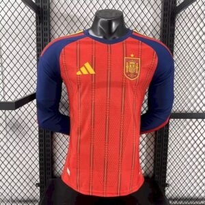 Maillot Homme Spain 2026 Coupe du Monde Home Long Sleeve Player Version