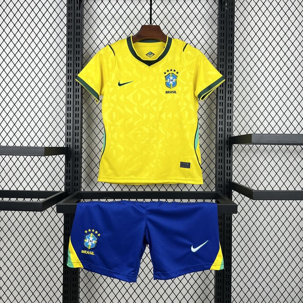 Maillot Enfant Brazil 2026 Coupe du Monde Home Kit
