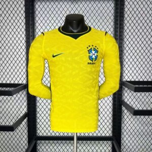 Maillot Homme Brazil 2026 Coupe du Monde Home Long Sleeve Player Version