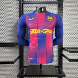 Maillot Homme Barcelona x Travis Scott 2025/26 Domicile Manches Longues Version Joueur