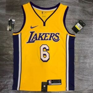 Maillot Homme LeBron James 2020-21 Yellow Player Jersey – Retro Classical Edition