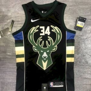Maillot Homme Giannis Antetokounmpo 2020-21 Black Swingman Jersey – Icon Edition