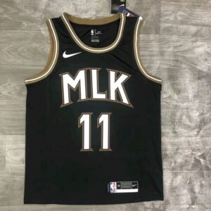 Maillot Homme Trae Young Black 2020-21 Swingman Player Jersey – City Edition